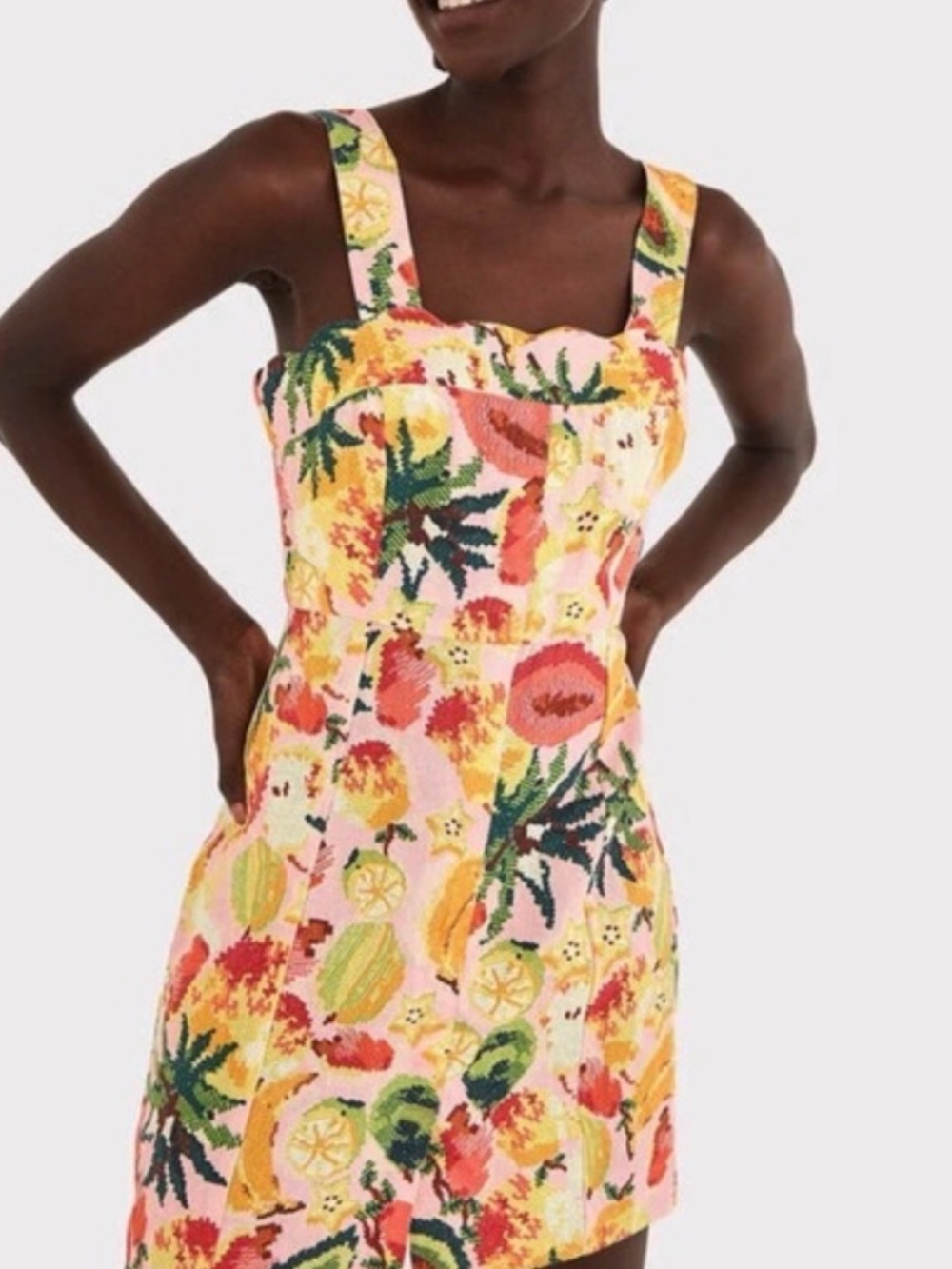 FARM Rio Pink Tropical Fruit-Print Mini Dress